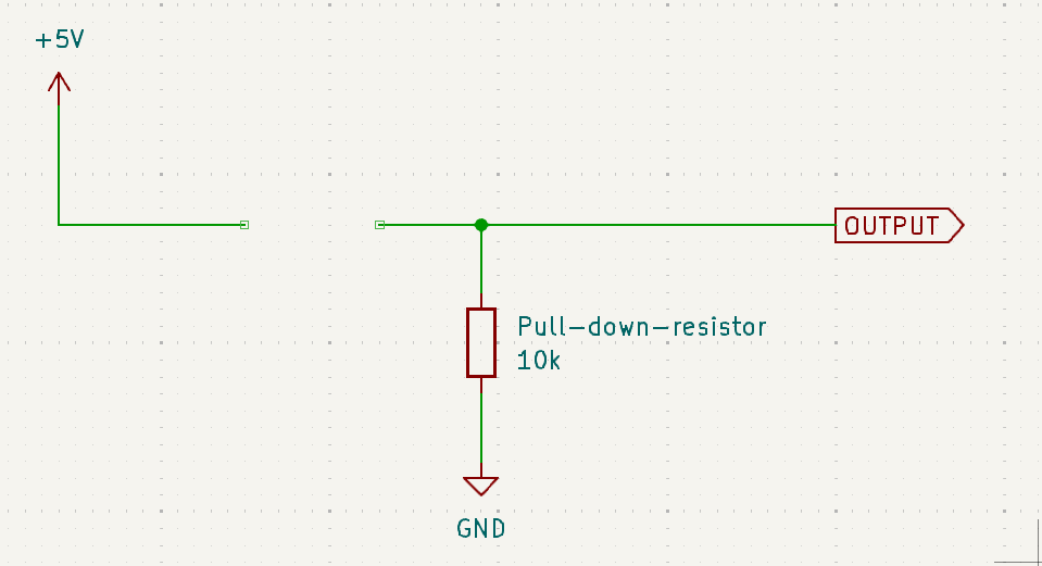 push button with pull-down resistor, not pressed