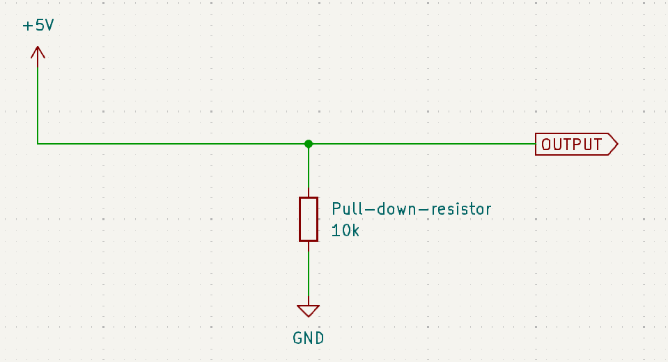 push button with pull-down resistor, pressed