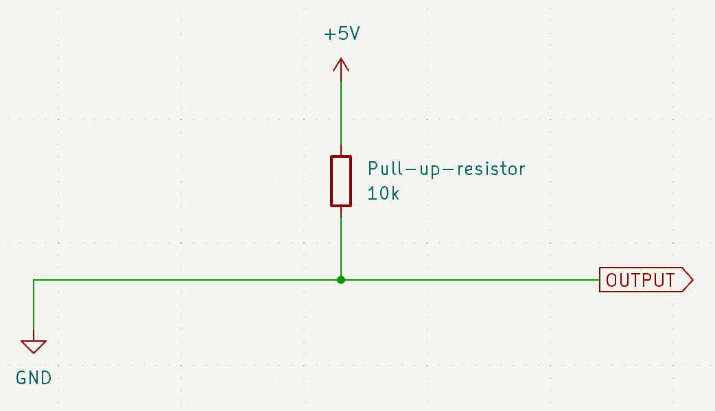 push button with pull-up resistor, pressed