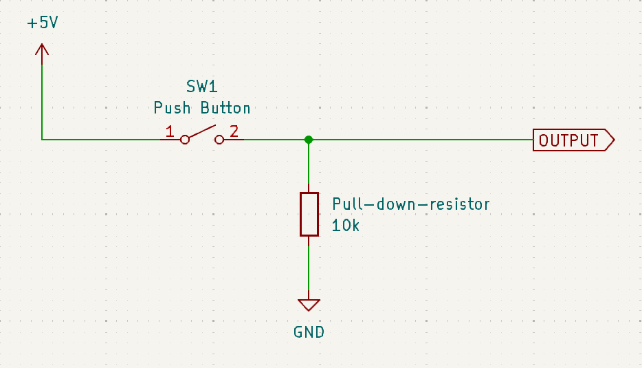 push button with pull-down resistor